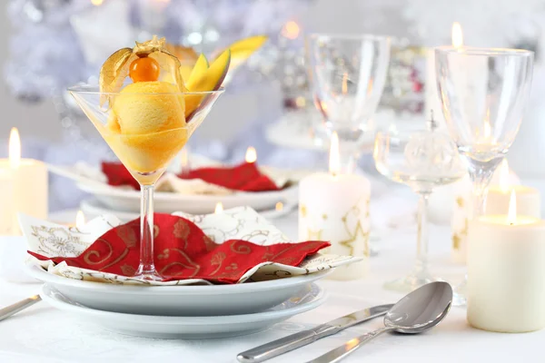 クリスマスのためのマンゴー シャーベット — ストック写真