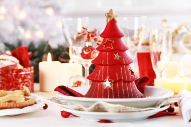 Table setting for Christmas clipart