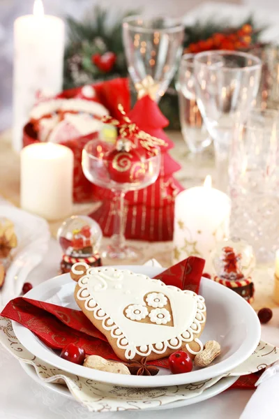 Nakrycie stołu na Boże Narodzenie — Zdjęcie stockowe