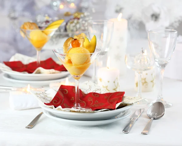 Mangový sorbet k Vánocům — Stock fotografie