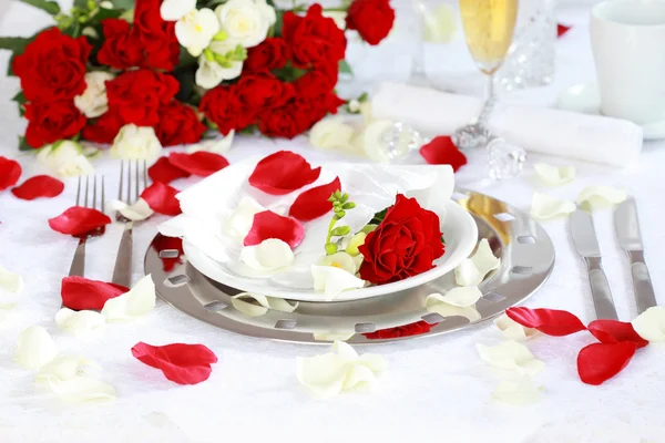 Festliche Tischdekoration Für Hochzeit Valentinstag Oder Andere Veranstaltungen — Stockfoto