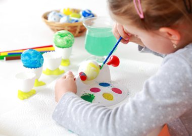 Painting Easter eggs clipart