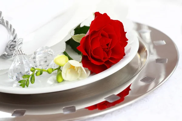 Slavnostní Stůl Pro Svatbu Valentine Nebo Jinou Událost — Stock fotografie