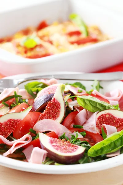Vegetable Salad Fresh Figs — Stock Photo, Image