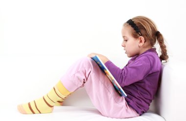 Girl reading clipart