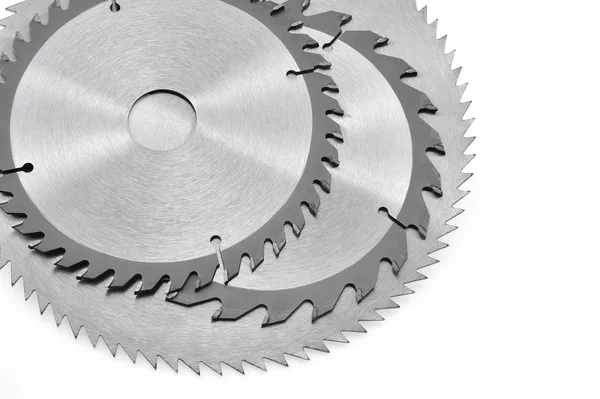 Circular saw blades for wood isolated on white — Stock Photo, Image