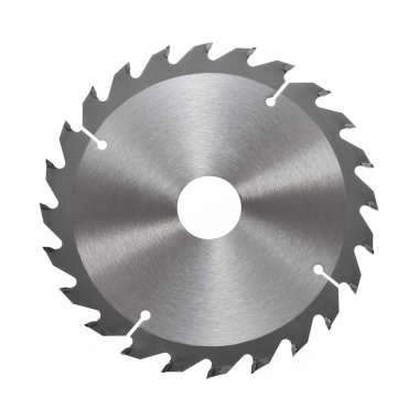 Circular saw blade for wood isolated on white clipart