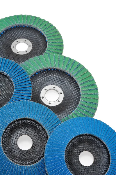 Abrasive disks for grinder isolated on white — Stock Photo, Image
