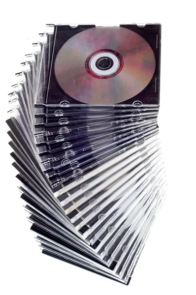 CD-DVD aufgetürmt — Stockfoto