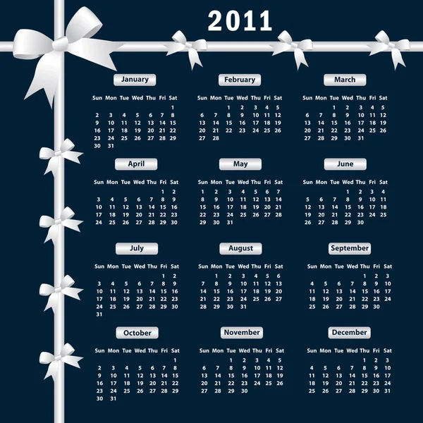 Kalender 2011 mit Bögen — Stockvektor
