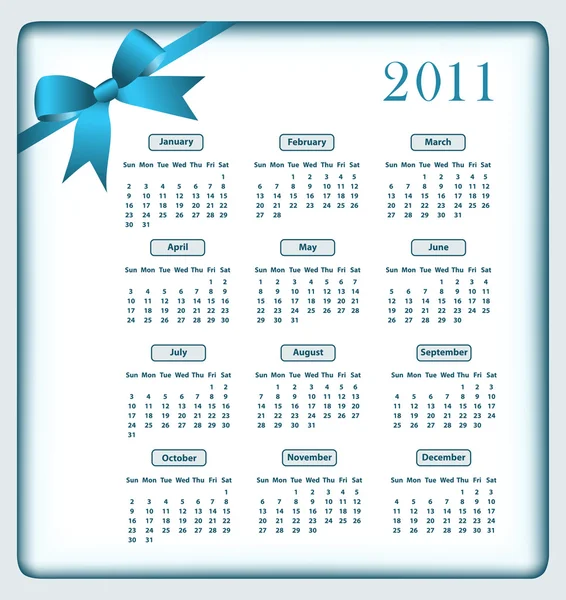 Ημερολόγιο 2011 και τόξο — Διανυσματικό Αρχείο