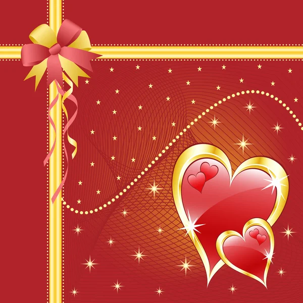 San Valentín amor corazones rojo — Vector de stock
