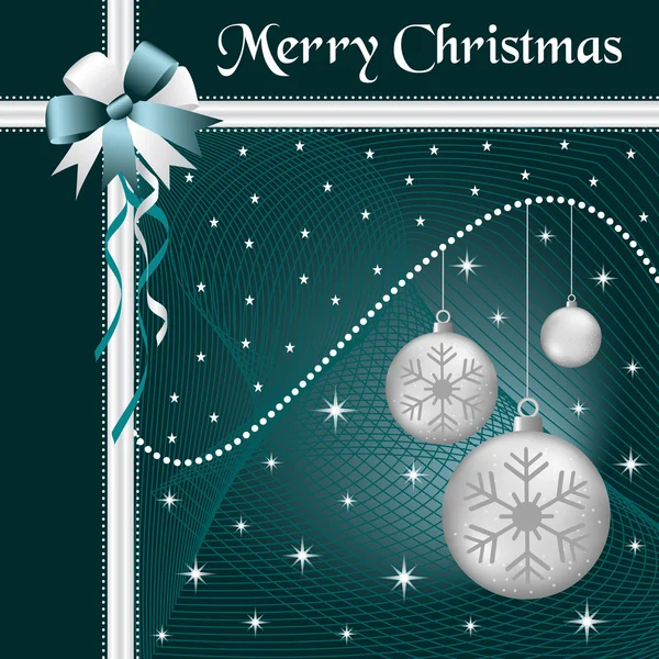Boules de Noël argent et arc — Image vectorielle