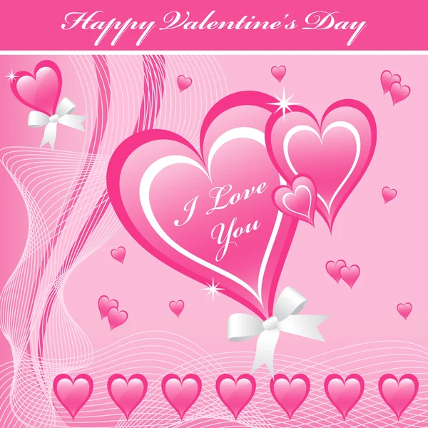 Valentine love hearts pink — Stock Vector