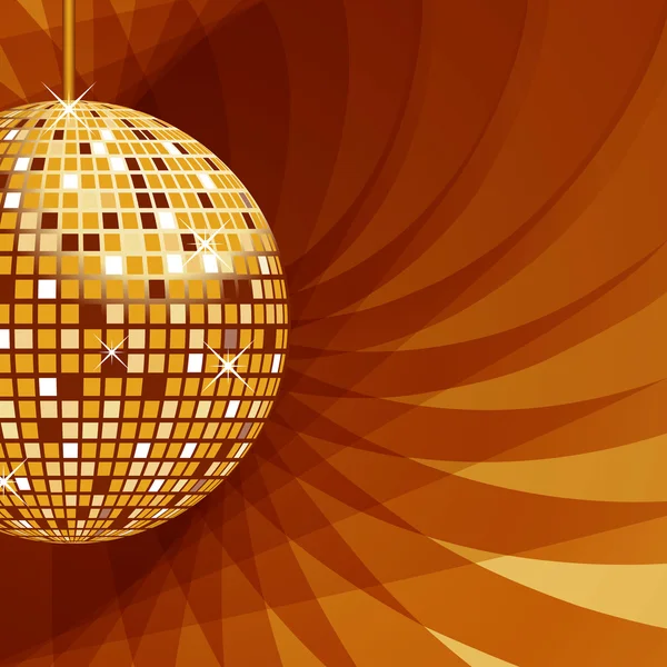 Disco Bal Goud Met Glitters Een Elegante Abstracte Achtergrond — Stockvector