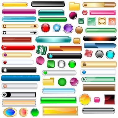 Web buttons set of 63 clipart