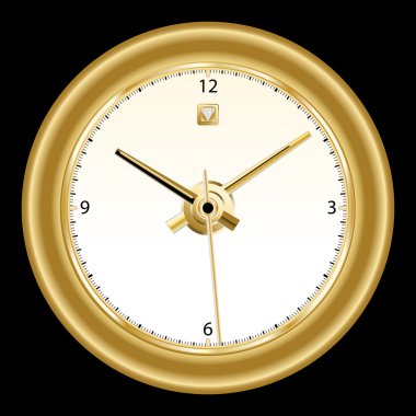 Clock, classic gold rimmed clipart