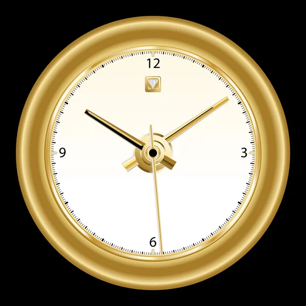 Reloj, oro clásico con borde — Vector de stock