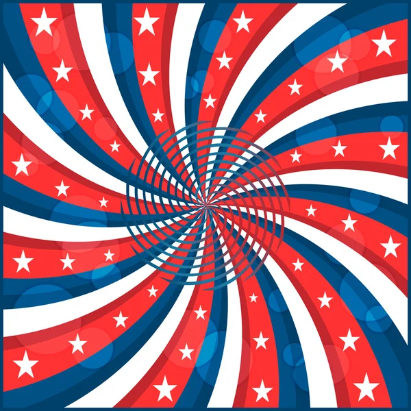 Американський прапор зірочок і swirly смугами — стоковий вектор