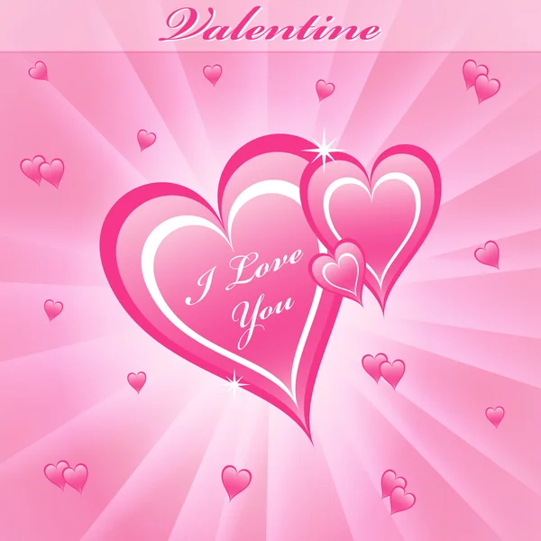 Valentin szerelem szív rózsaszín — Stock Vector