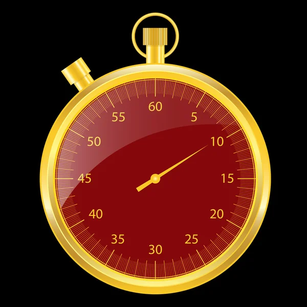 Stopwatch gold and red — Stock Vector