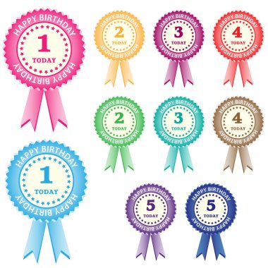 Birthday rosettes for children clipart