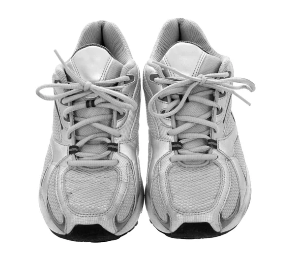 Silver sneakers — Stockfoto