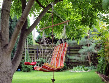 Hammock in garden clipart