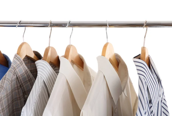 Man's skirts on hangers — Stock Photo, Image