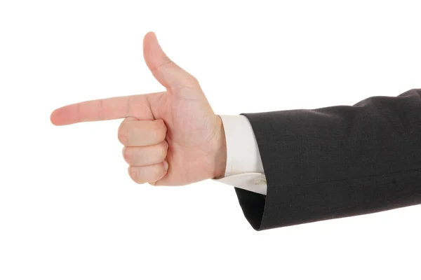 Pointing businessman hand — Stock Photo, Image