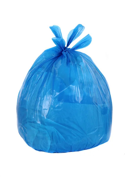 Blaue Mülltüte — Stockfoto