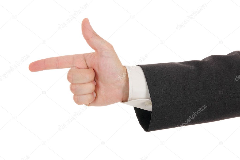 Pointing businessman hand