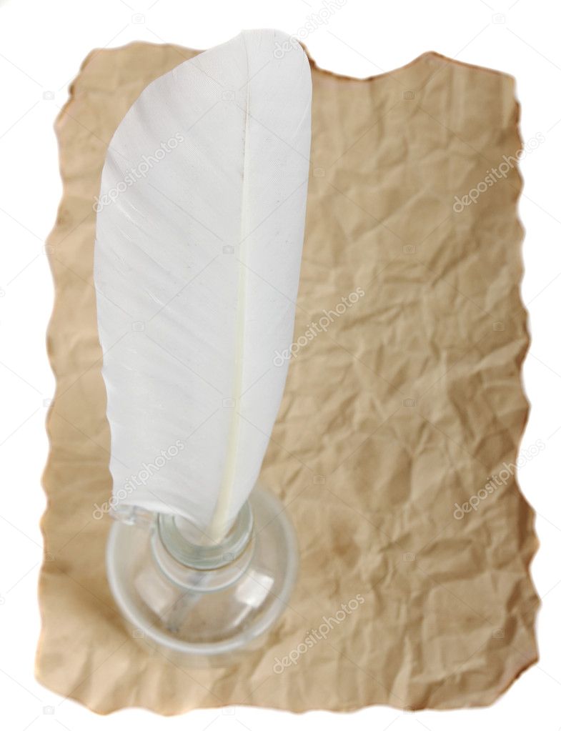 Old parchment with quill — Stock Photo © tkemot 4104329