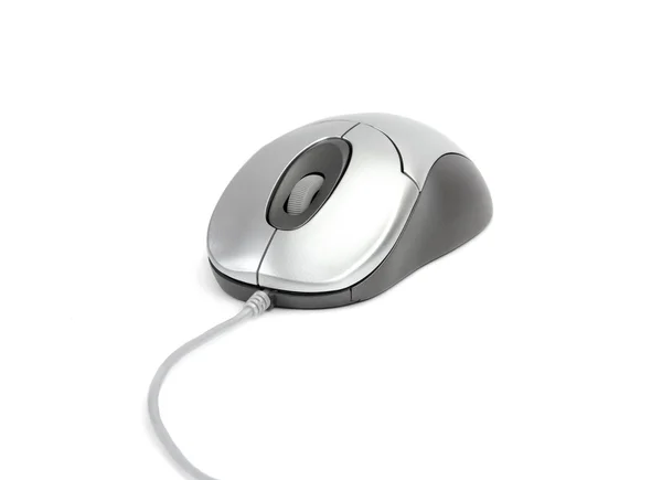 Prata mouse computador — Fotografia de Stock