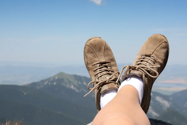 stock image Relaxing time during a trekking in a mountains