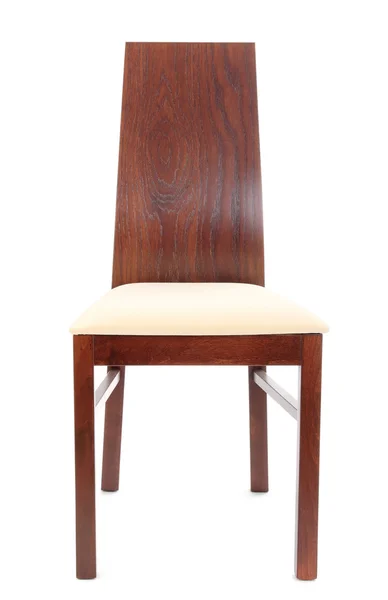Современное Деревянное Кресло Текстилем Белом Фоне — стоковое фото