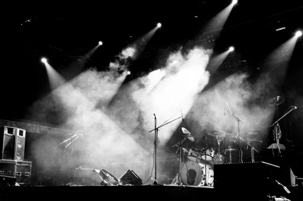 Stage in Lights - Black and White — Stock Photo, Image