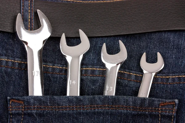 stock image Spanners in jeans pocket