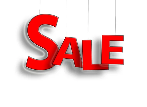 Sale Sign Hanging Red — Stock Photo, Image