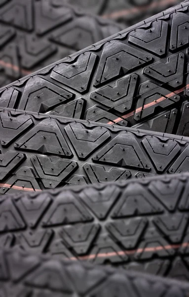 Tyres stacked with focus depth — Stock Photo, Image