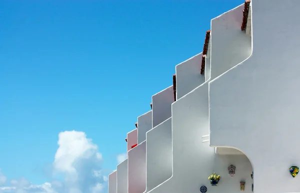 stock image Holiday terraces in white