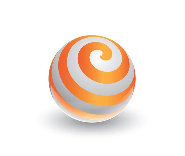 Abstract spiral 3d ball — Stock Vector