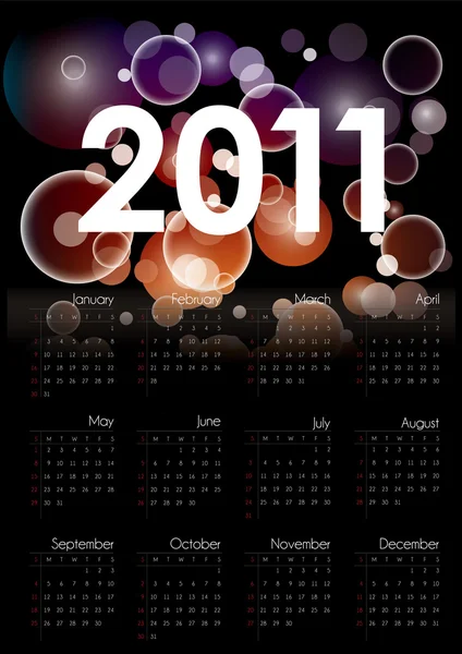 Cool 2011 kalender — Stockvector