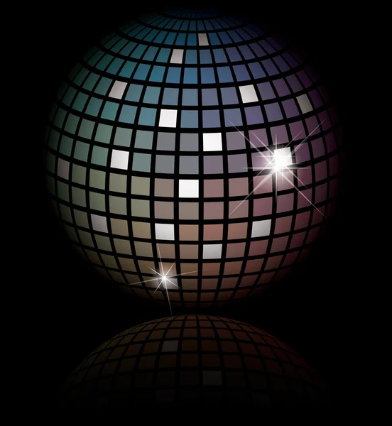 Gloeiende lichten en disco bal — Stockvector