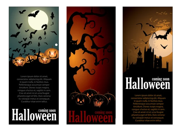Halloween banners set — Stock Vector