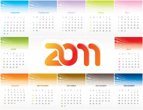 Jahreskalender 2011 — Stockvektor