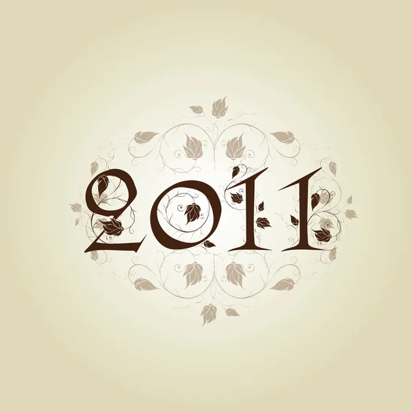 2011 vintage nytt år hälsning — Stock vektor
