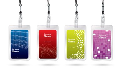 Name tag set in editable vector format