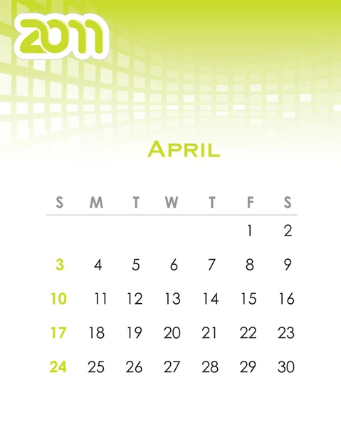 Calendario vectorial mensual para 2011 — Archivo Imágenes Vectoriales