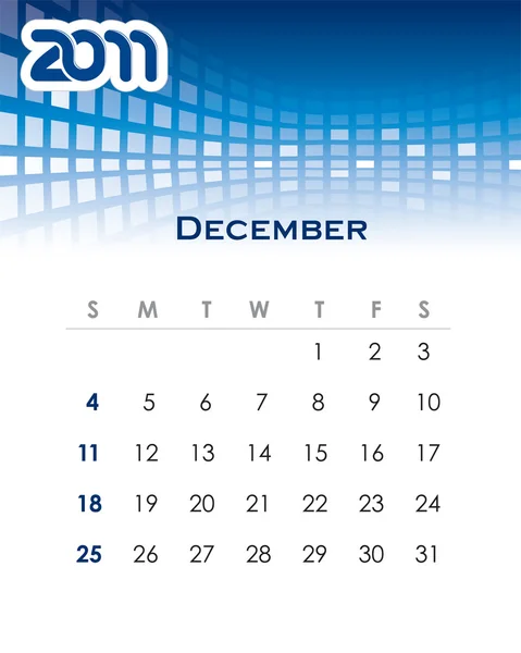 Ежемесячный векторный календарь на 2011 год — стоковый вектор